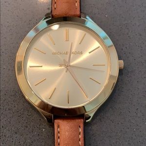 MICHAEL KORS Double Wrap Leather Strap Watch, 42mm